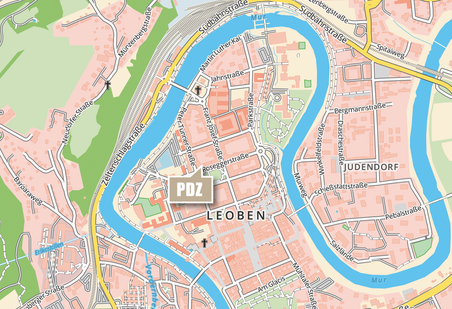 Lageplan PDZ Leoben